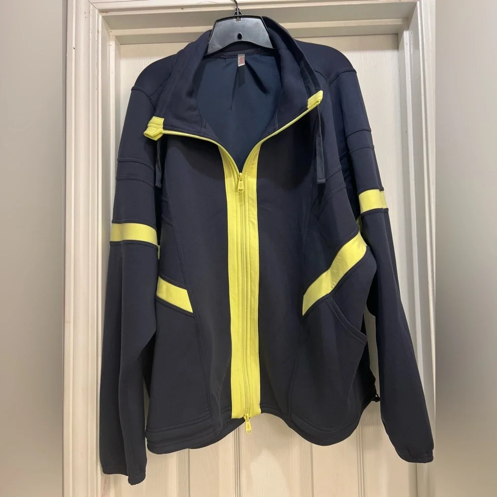 Free People Movement “Right On Track” Zip Up Jacket - Small - Navy Blue Combo - Picture 6 of 12